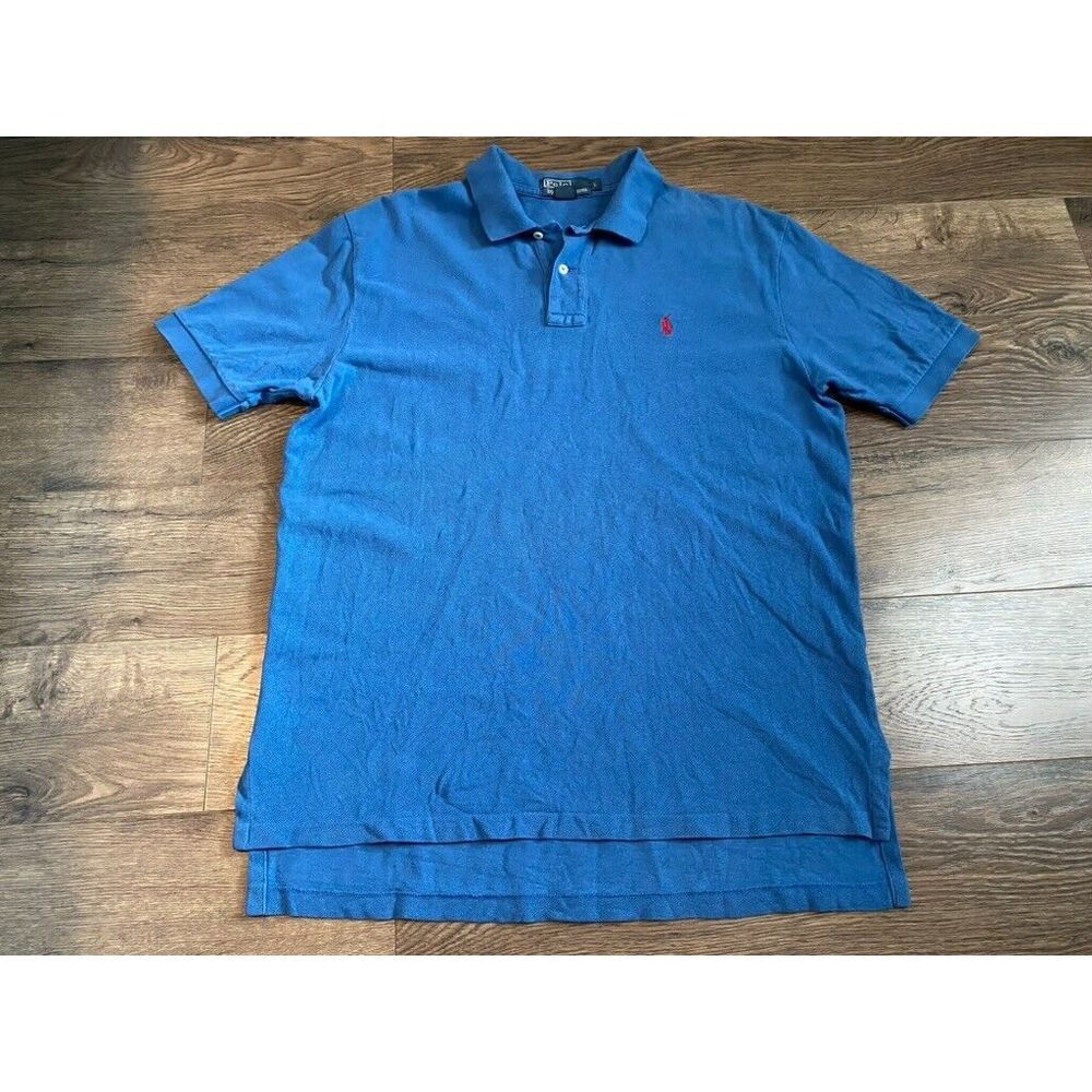 Mens Polo by Ralph Lauren short sleeve blue polo 100% cotton size L